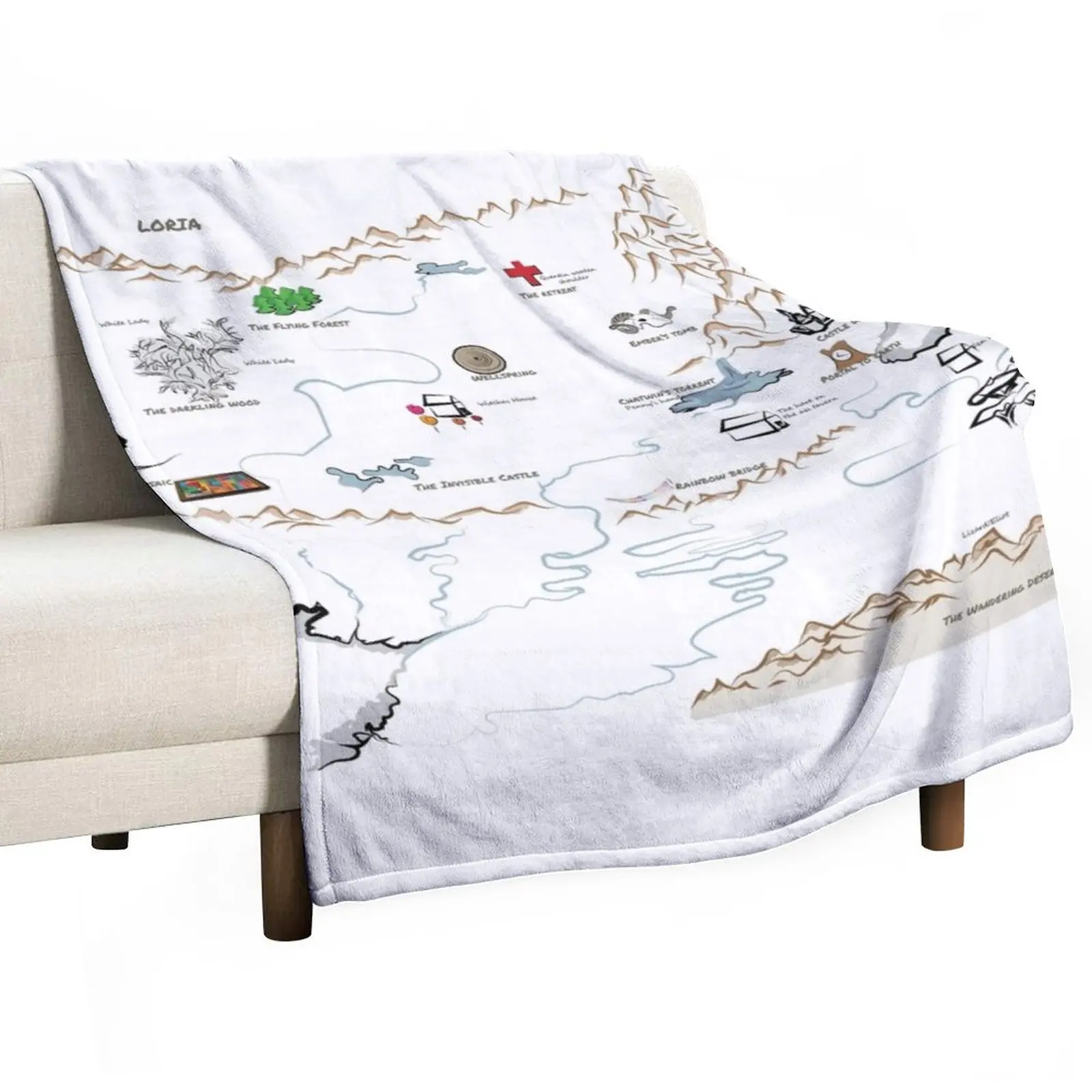 

Fillory Map (with Hand Writing Quest) Throw Blanket Furry Blankets Custom Blanket Dorm Room Essentials