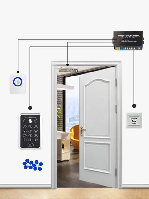 1500 Users Simple RFID Access Control EM ID Card 125Khz Access Keypad Proximity Code Access Reader 6