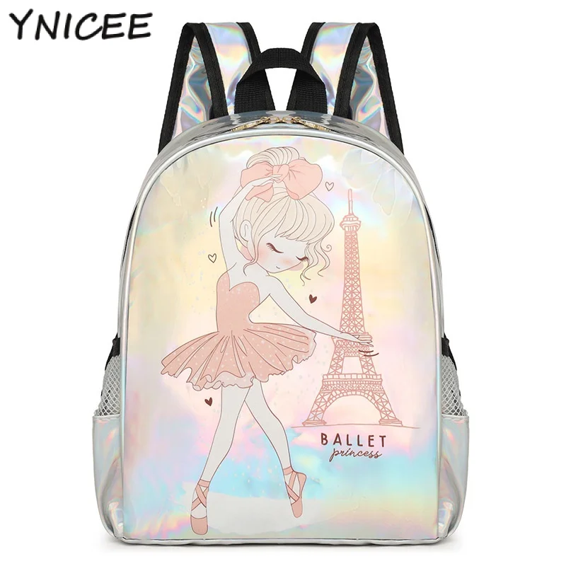 

Kids Sequins Laser Ballet Dance Bag Girls Duffel Backpacks Dancing Shoulder Bags with Key Chain Teens Latin Yoga Sparkly Daypack