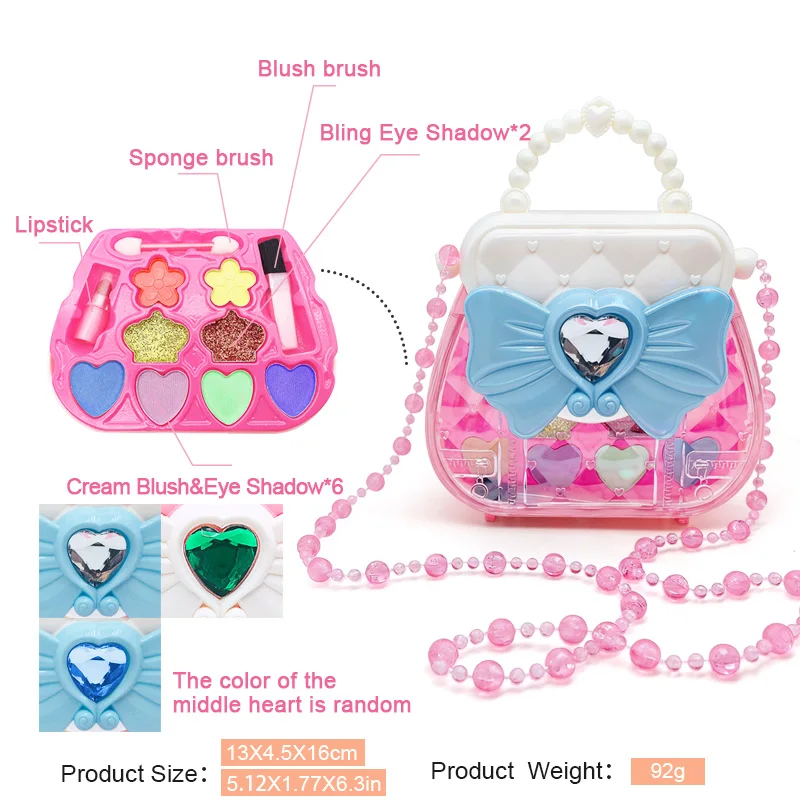 Kids' Dress-Up Toy Set: Makeup Kit, Bowknot Handbag, Jewelry Crossbody Bag | Ideal Gift for Party, Birthday, Christmas 3