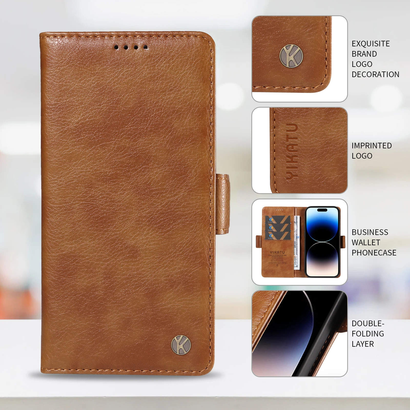 Leather Wallet Phone Case - Elegant and Durable Protection