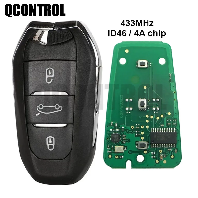 QCONTROL Car Smart Remote Key for Citroen C4 C5 AirCross Grand Picasso Cactus C-Crosser 433MHz  Keyless-Go HU83 Blade