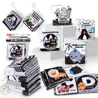 Soft Baby Clothes Book Sensory Toy Black and White High Contrast Visual Stimulation Book Toddler Early Learning Educational Book 2