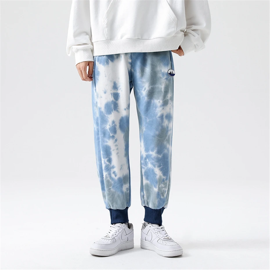 Tie Dyed Joggers Men Hip Hop Streetwear Sweatpants Tie-dye Pants Men Harajuku Trousers Elastic Waist