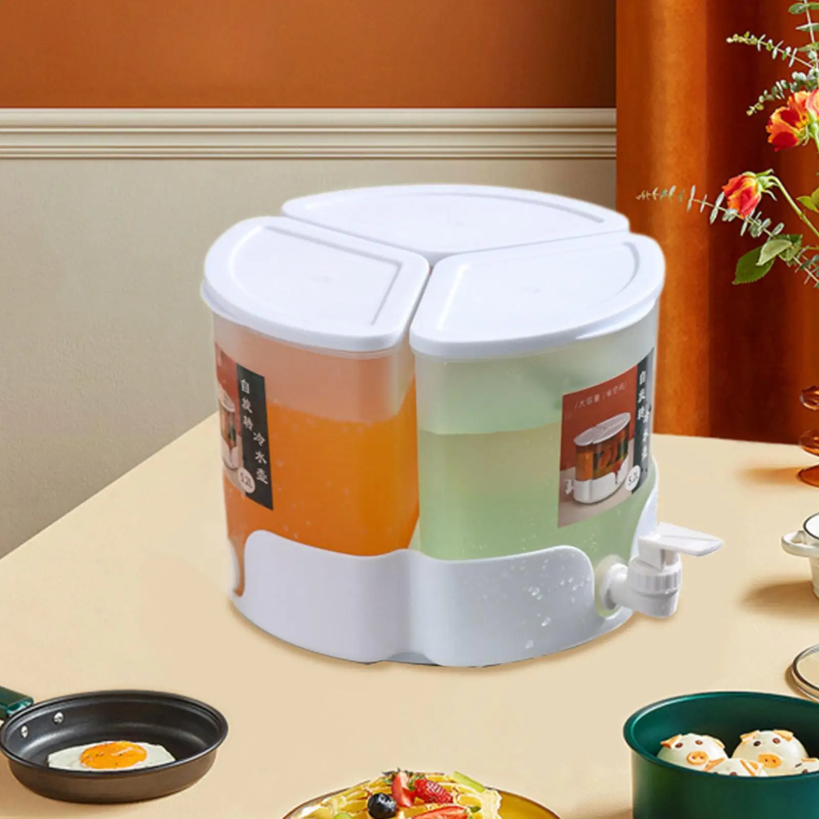 Beverage Dispenser with Spigot Drink Dispenser 5.2L for Household Home Drink