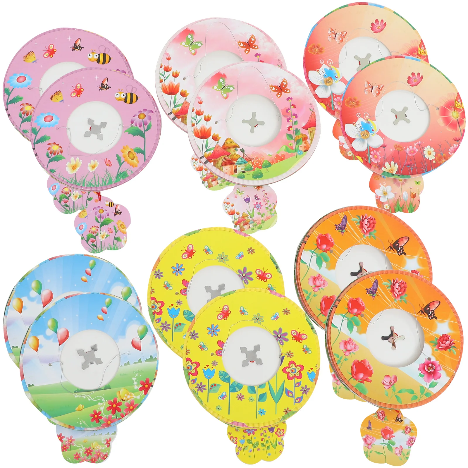

Flower Printed Lantern Foldable Festival Paper Lanterns Hanging Lantern Decorations For Wedding Party Mixed Color