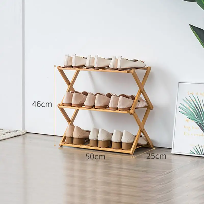 

Bamboo Shoe Rack Multi-tier Wooden Shoe Rack Stable And Durable Foldable Bamboo Shoe Rack Multifunctional Shoe Shelf Free