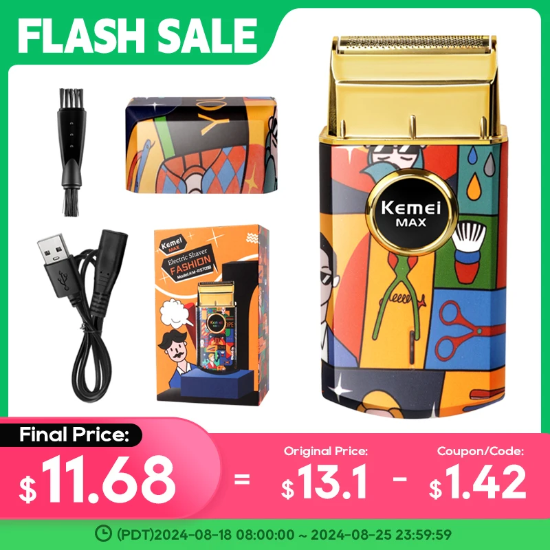 Kemei-Titanium-Double-Foil-Reciprocating-Electric-Shaver-Professional ...