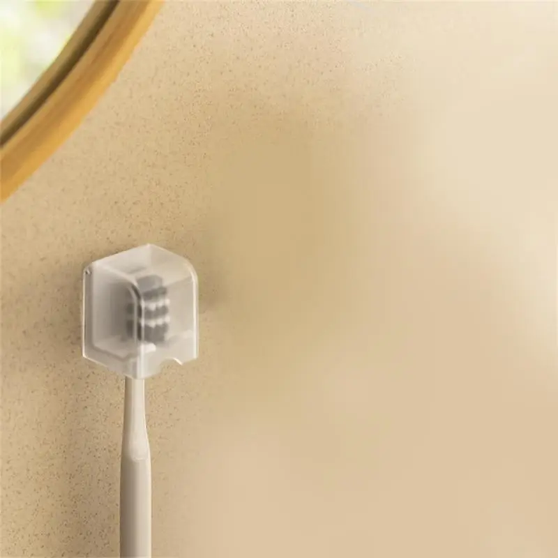 5PC Toothbrush Rack Wall-Mounted Holder Space Saving Stand Organizer Lid Self-adhesive Bathroom Accessories