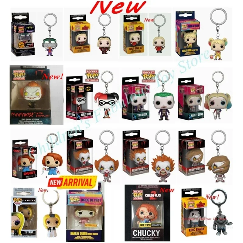 Funko Con Scatola Joker 25 Stili Chucky Della Galassia Harley Pennywise Quinn King Shark Joker Tiffany Portachiavi Per Bambini