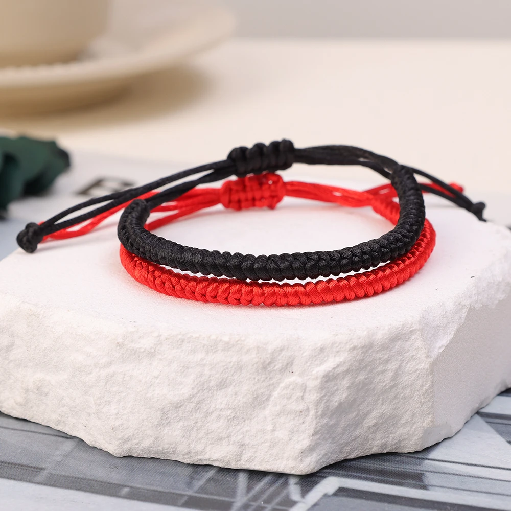 6 Braccialetti Portafortuna Rossi Regolabili Fatti A Mano | Amicizia, Protezione E Talismano Contro Il Malocchio