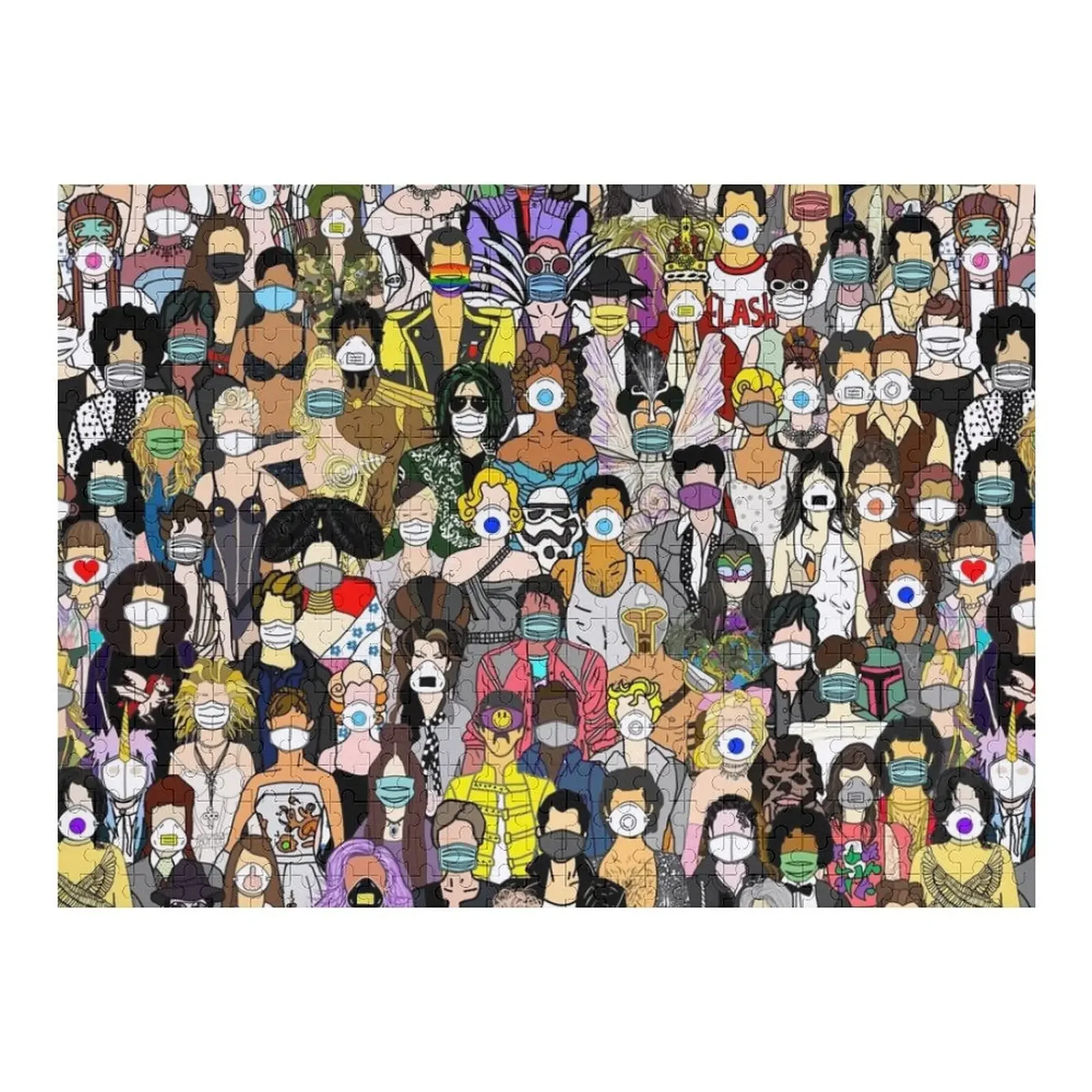 

Face Mask Detour Party Jigsaw Puzzle Novel Toys For Children 2022 Wood Animals Puzzle