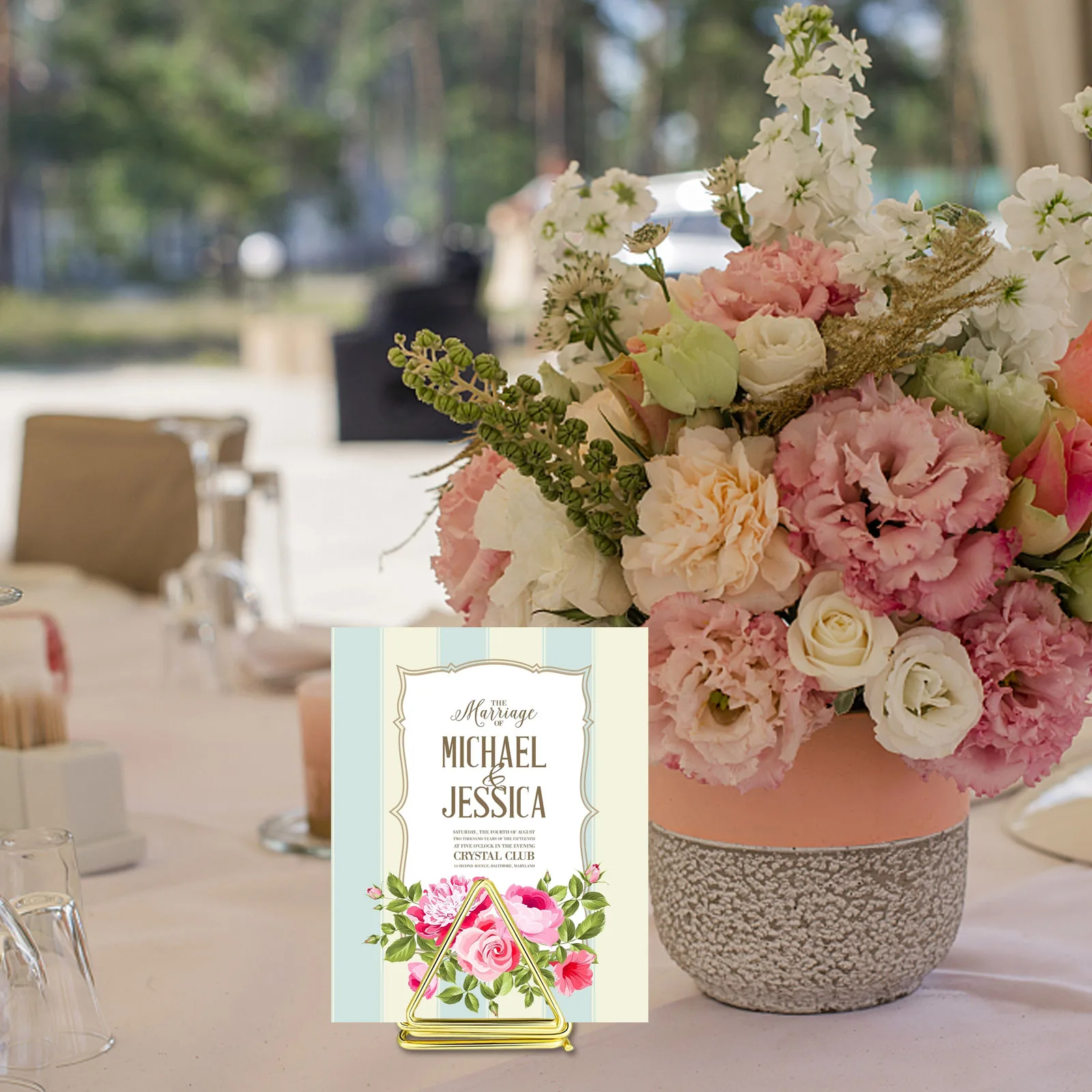 24/48/72Pcs Metal Card Holder Display Stands 24Pcs Metal Table Number Stand Picture Holder for Tabletop Photos Picture Display