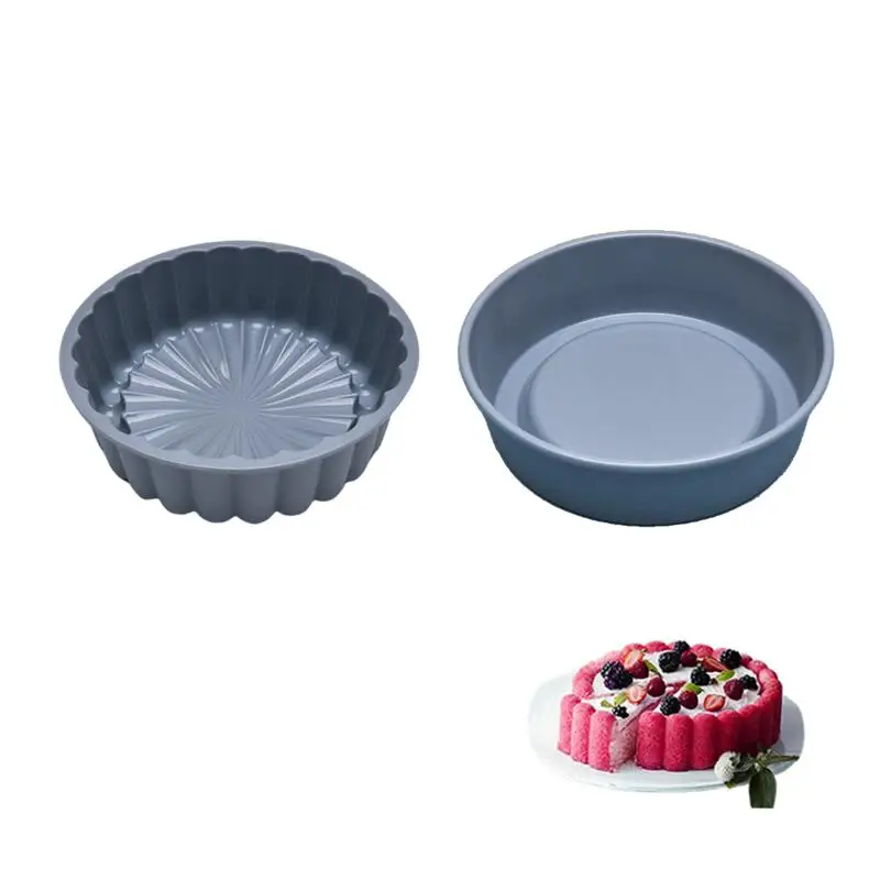 2pcs 8 Inch Silicone Cake Pan for Baking, Round Cake Molds Silicone Baking  Pan Non-Stick Quick Release Suitable for Cheesecake Chocolate Cake Brownie