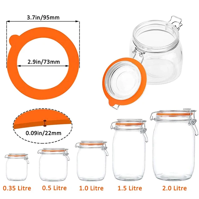 10 Guarnizioni In Silicone Per Barattoli - Ermetiche E Antiperdita, Ideali Per Conservare Marmellate, Sottaceti E Alimenti