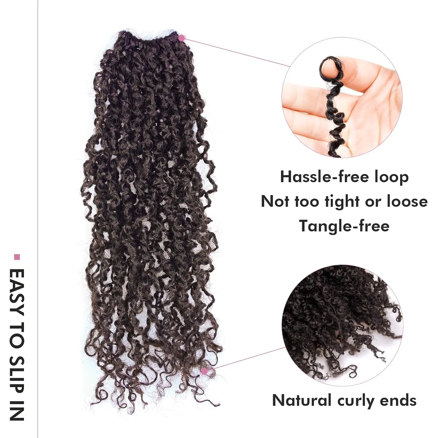 Yanky Twist Crochet Hair Fluffy Spring Mini Twist Passion Twist,Ombre Brown Pre-Looped Crochet Braids Braiding Hair 3