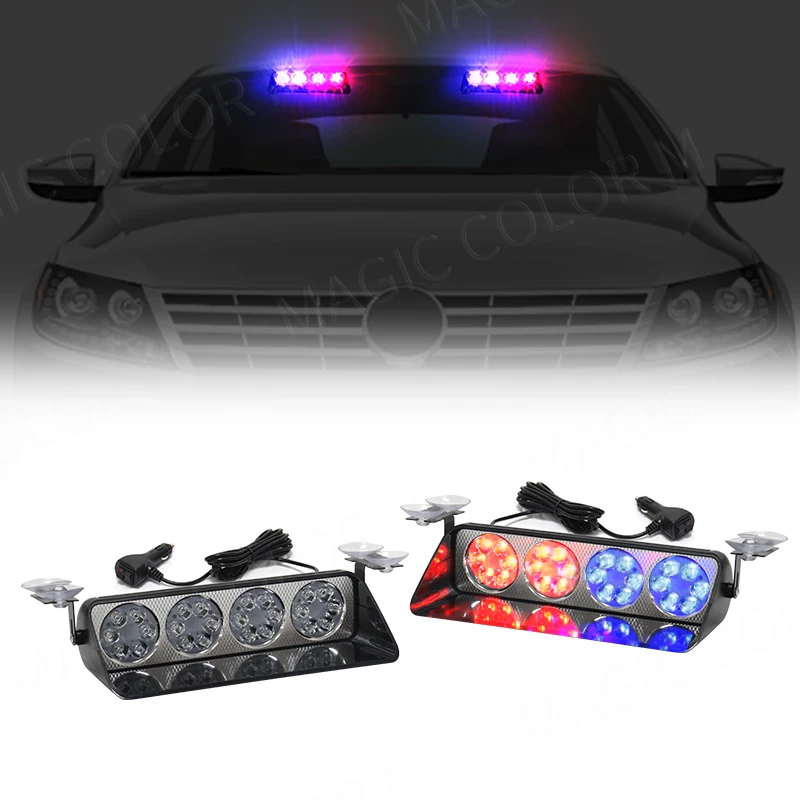 Auto Blitz Warnleuchte Blinklichter Lampe 4 LED Auto Not blinker für  Fahrzeug LKW Motorrad Nebel rot blau 12V