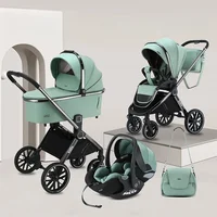 Chariot bidirectionnel pour bébé avec siège de sécurité, pliable à un bouton, livré avec un sac pour maman, 3 en 1 5
