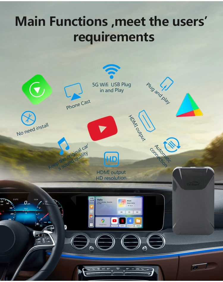 w213무선카플레이 벤츠 A/B /C/E 클래스 용 디코더 박스 W176 W246 W205 W213 차량용 무선 Carplay CP308 안드로이드 스크린 인터페이스 미러 링크 w213무선카플레이 벤츠 A/B /C/E 클래스 용 디코더 박스 W176 W246 W205 W213 차량용 무선 Carplay CP308 안드로이드 스크린 인터페이스 미러 링크