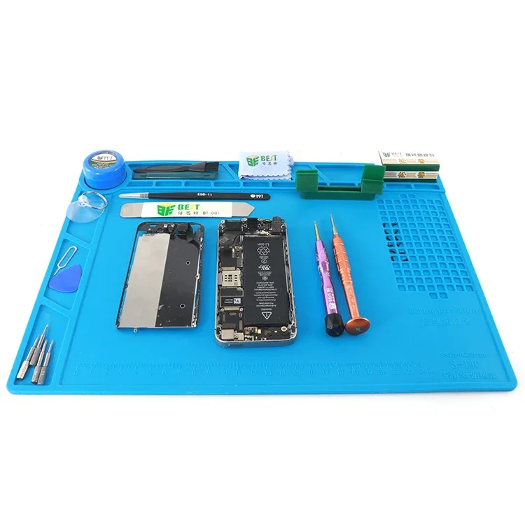 

S140 35x25cm Heat Insulation Silicone Pad Desk Mat Maintenance Platform With Magnetic Section For BGA Soldering Repair Station