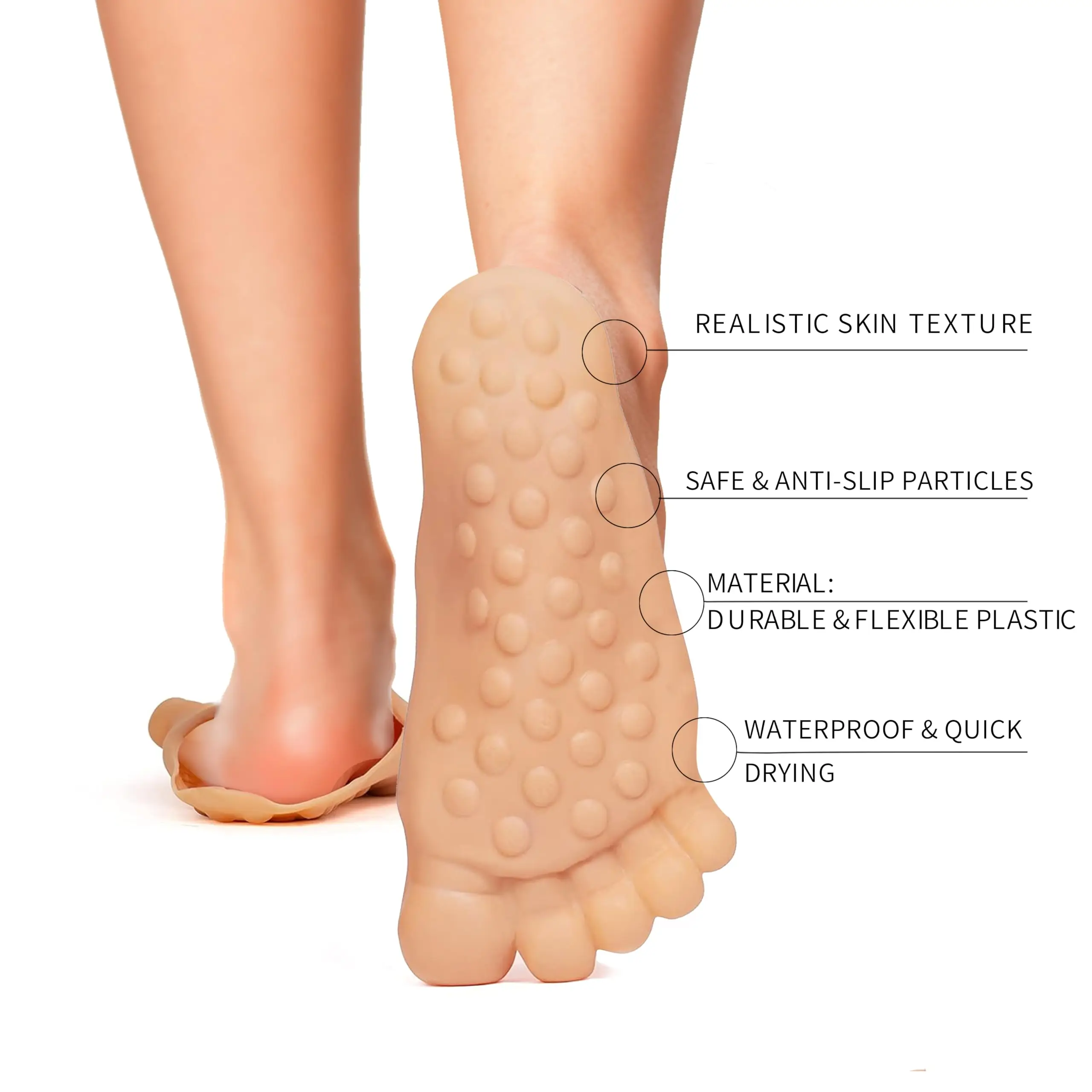 Funny Foot slippers-Barefoot slippers Novelty plastic clothing Toe shoes Big Foot photo men's and women's clothing accessories
