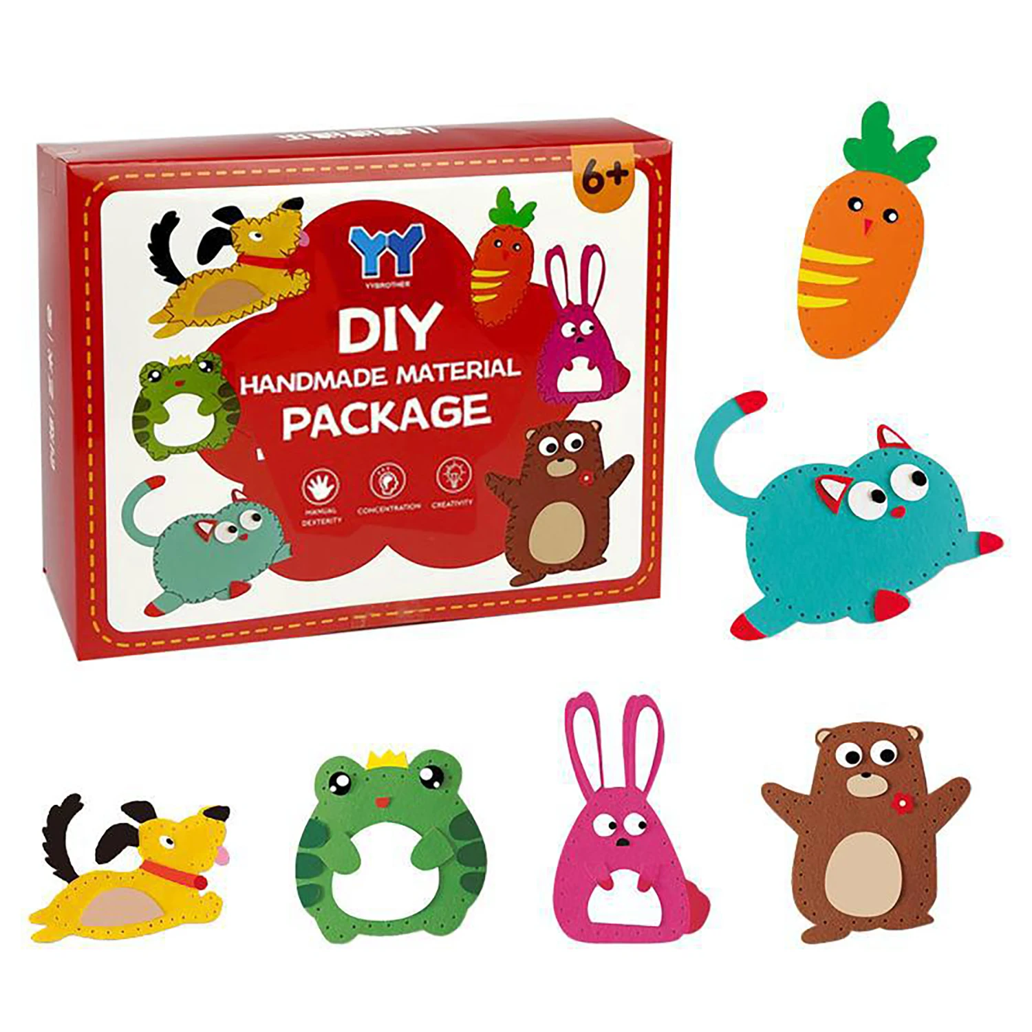 어린이 바느질 장난감 수제 DIY 인형 만들기 창의적인 바느질 재료 패키지 세트