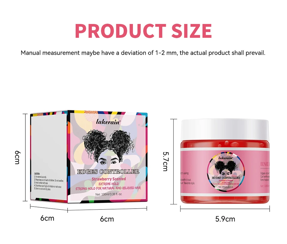Strong Edge Control Hair Gel - Non-Greasy Long Lasting Styling Wax for All Hair Types