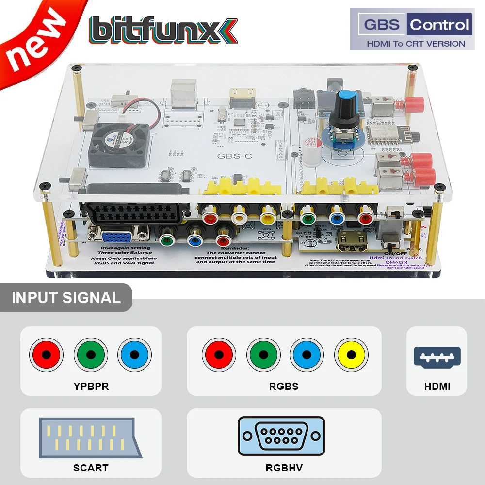 Bitfunx Gbs Control Pro Convertitore Da Hdmi A Crt Per Console Di Gioco Retrò Controllo Gbsc Upscaler Convertitore Video Hd A Vga Per Tv Crt