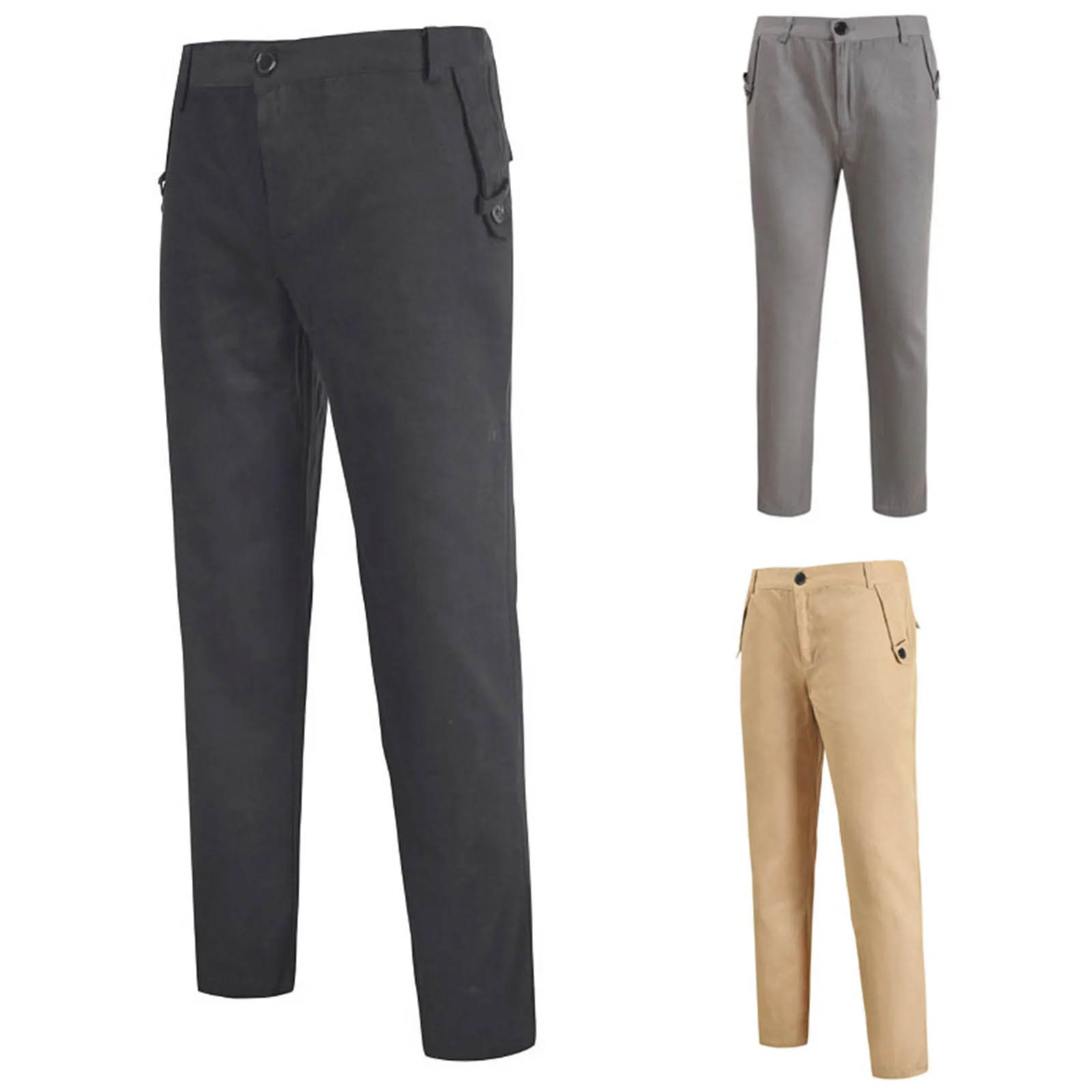 Description Picture 2 of itemMen's Straight Slim Fit Pants Ultra Stretch Casual Pants For Men Spring Trousers Spring Autumn Jogger Gym Versatile Trousers