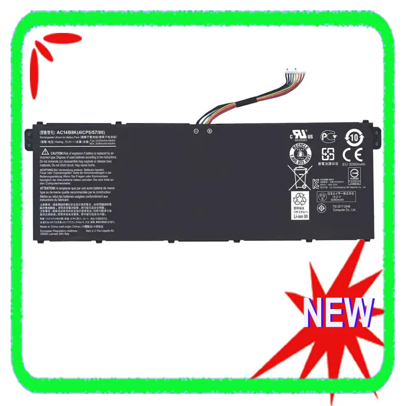 Nova Bateria do Portátil para Acer Aspire A51751 A517-51g A71572g Ac14b8k A715-71g A717-71g Travelmate P276 P236-m P276-mg