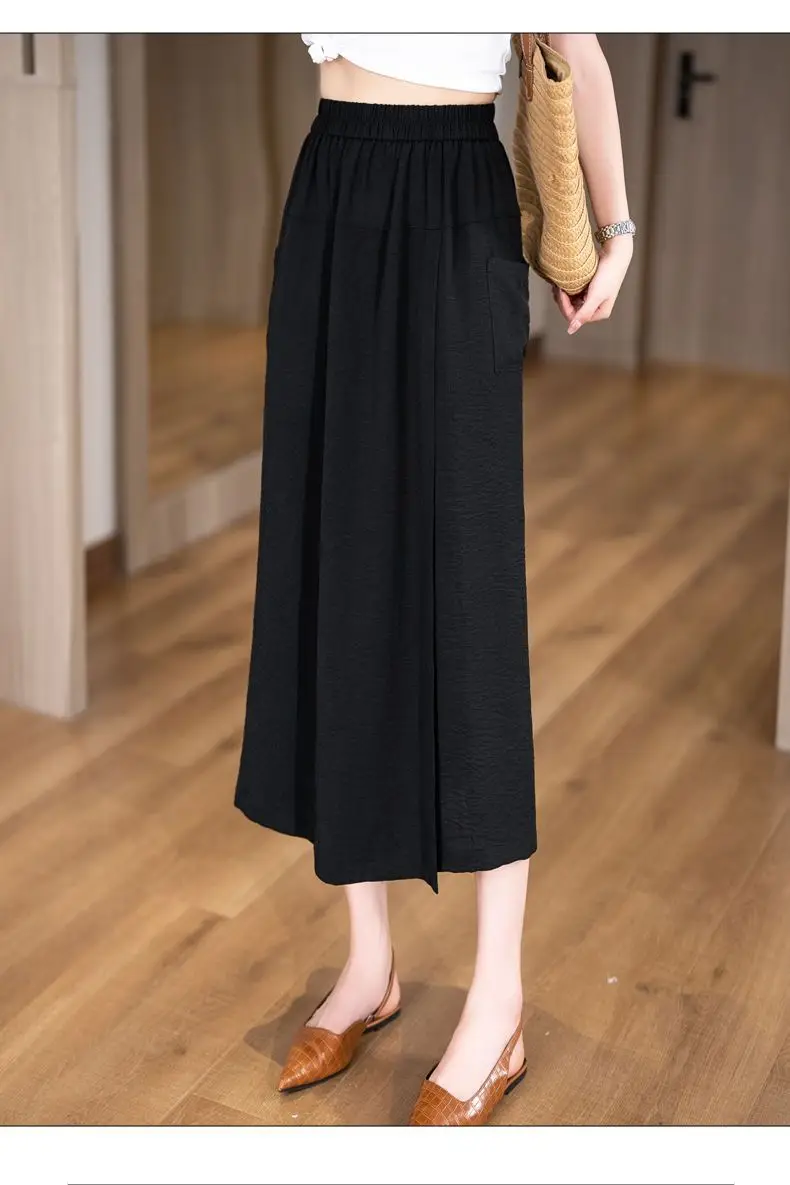2026 High-Waist Wide-Leg-Hose Sommer Dünn Locker Lässige Culottes Damen Bequeme Modische Lange Hose – Detail 9