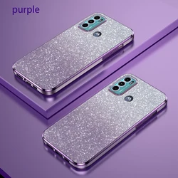 Luxury Gradient Glitter Plating Phone Case for Moto G13 (Purple)