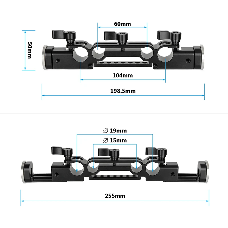 

HDRiG 15mm & 19mm Railblock Rod Clamp With Extendable ARRI Rosette M6 Mounts Double-end For Shoulder Mount Rig