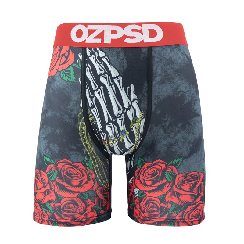 

OZPSD Breathable Printed Men Boxer Underwear Men's Panties Plus Size Underpants Man Innerwear Sexy Mens Swimming Boxers Trunks