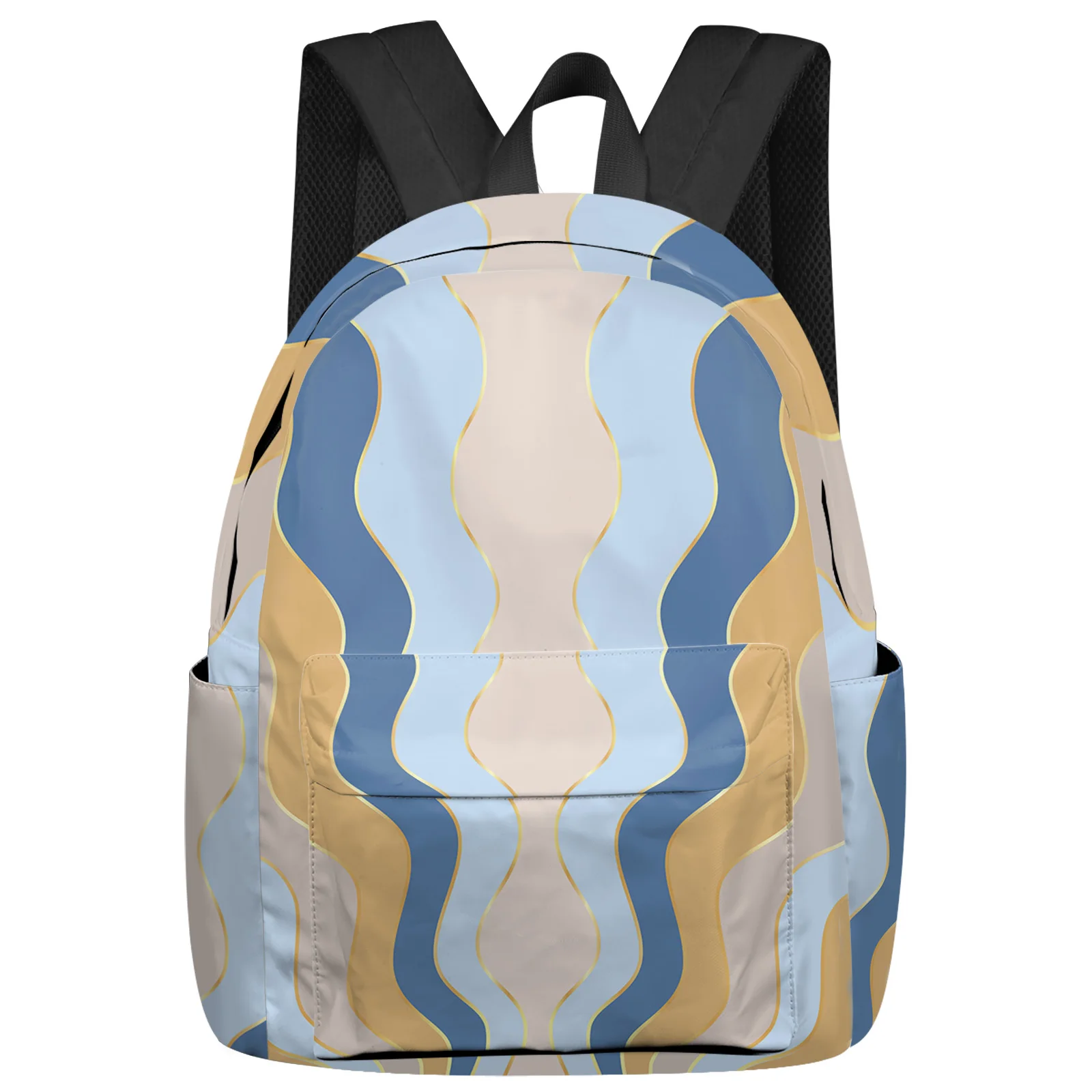 

Gradient Ripple Texture Backpack Teenagers Student School Bags Laptop Custom Backpack for Men Women Travel Bag