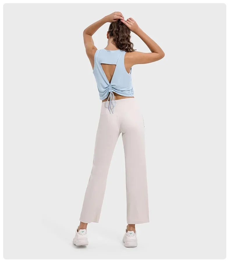 Lemon Women Clothing Sports Top Outdoor Jogging Leisure Commuting Soft Blouse Tank Top Shirts Women's Gym Clothing Yoga Wear