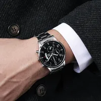 Men’s Luxury Watch Fashion Business Calendar Men’s Steel Belt Watch Men’s Christmas Valentine’s Day Gift