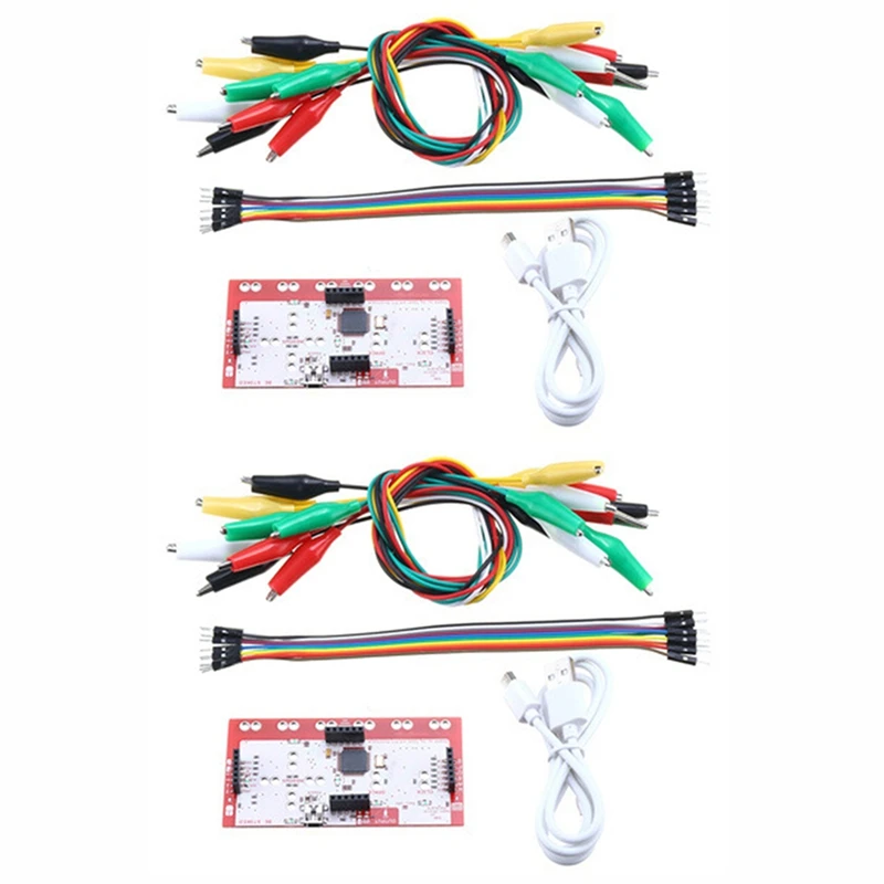 

2 шт., модуль управления материнской платой Makey с USB-кабелем, перемычкой и зажимами типа «крокодил»