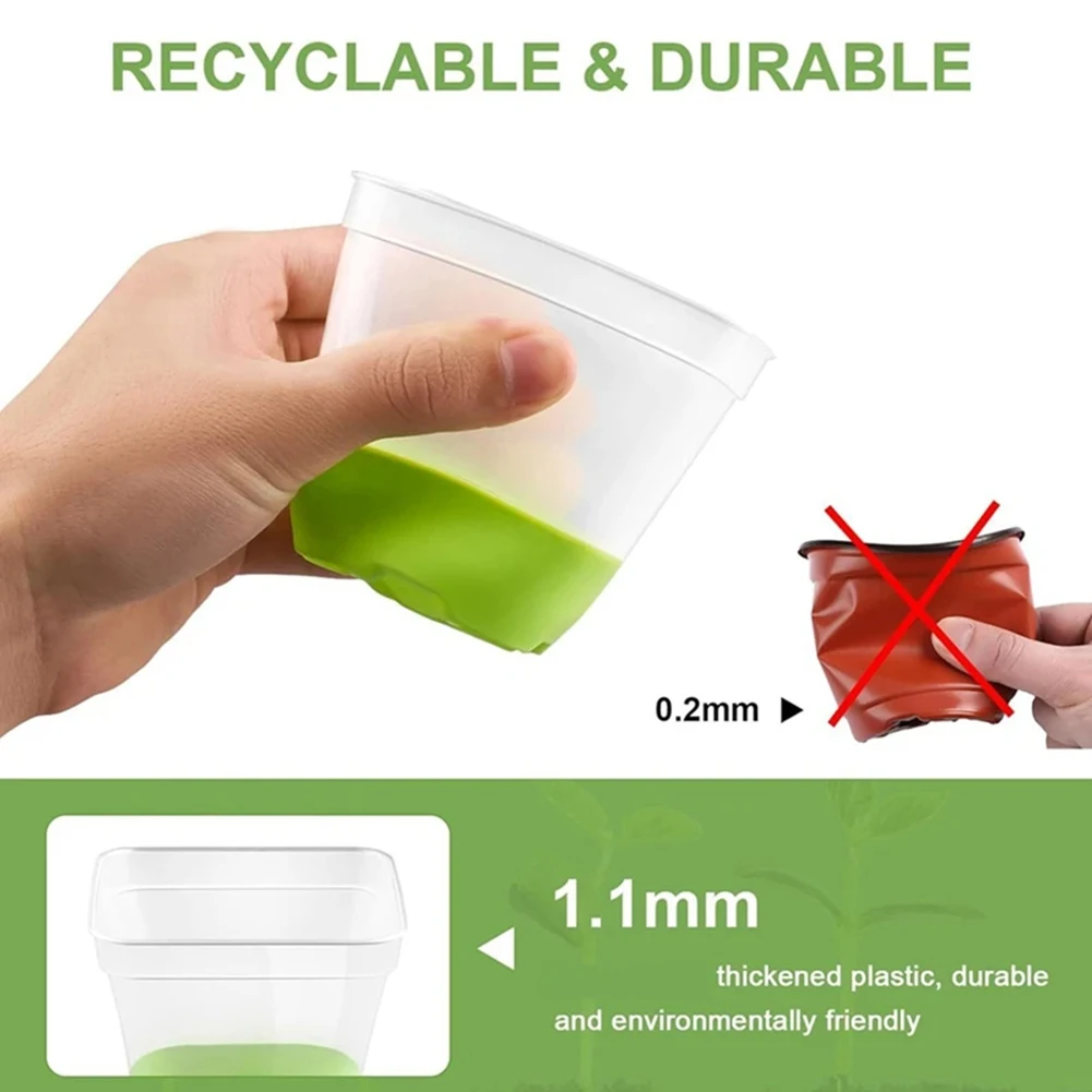 Plastic Square Flower Pot Provides Stability Prevents Slipping Scratching For Succulents Cacti Herbs Outdoor Living Accessories 6