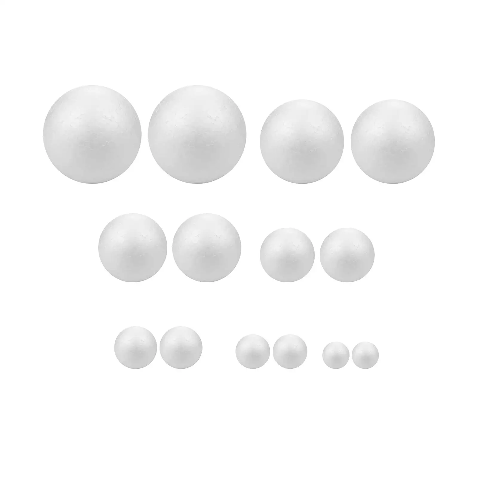 

14x White Foam Balls Foam Polystyrene Balls Smooth DIY Decor Art Crafts Projects for Birthday Science Projects Holiday