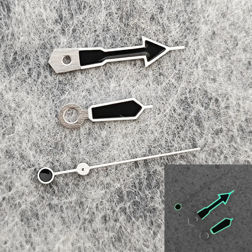 

Modified Green Luminous Watch Hands Watch Accessories White Edge Black Needle for NH35/NH36/4R/S7 Movement