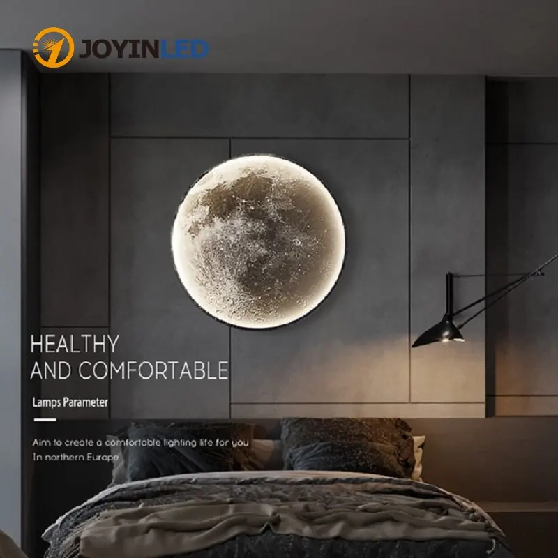 

Moon LED Wall Lamps for Living Room Wall Light Bedroom Room Sofa Background Moon Led Night Light Hallway Loft Indoor Home Lights