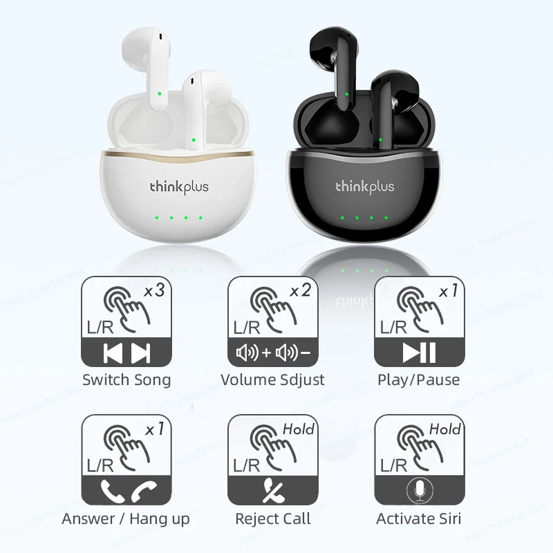 Choice Lenovo X16 Tws Wireless Earphones Bluetooth Hd Call Noise Reduction Earbuds Waterproof Sports Headset Pro 6 Low Latency, Alina Gadgets