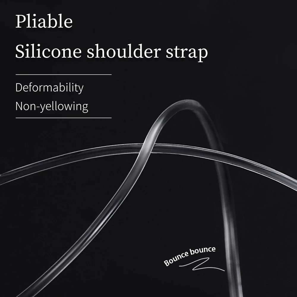 Women's Transparent Frosted Invisible Underwear Straps Adjustable Non-slip Seamless Bra Shoulder Strap Environmental