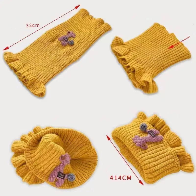 Winter Warm Scarf for Boys Girls Children Baby Neckwarmer Thick Collar Neckerchief Cotton Knitted Scarf