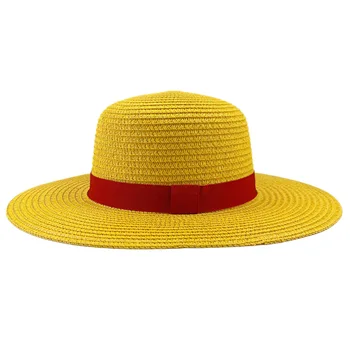 Brdwn Unisex Flat Straw Hat Neck String Cosplay Japanese Cartoon Props Hat 1