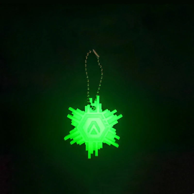 Luminous Hexagonal Stars Pendant Zip Backpack Ornament Key Chain Fluorescence Green Glow-in-the-dark Clothes Decoration