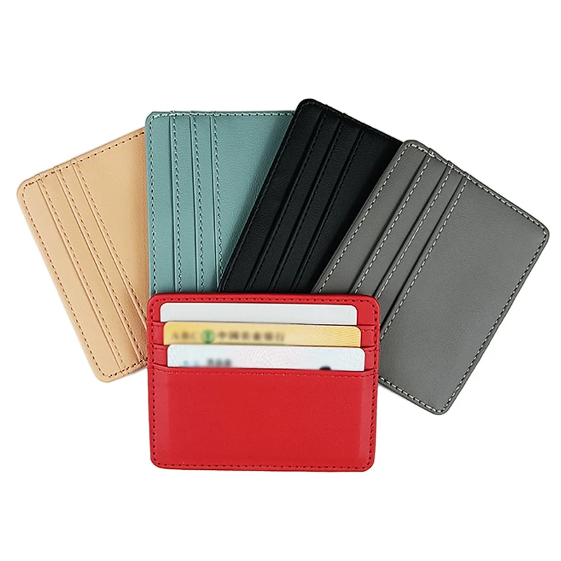 Minimalist Wallet Business Bank Credit ID Card Holder for Men Women Purse Ultra Thin Mini Money Case PU Leather Card Cover Pouch