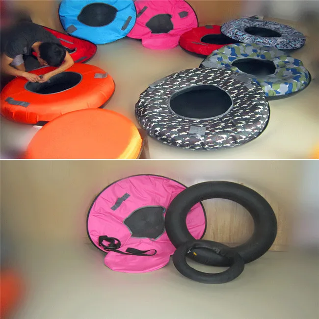 Double inflatable snow sled, inflatable snow car for kids