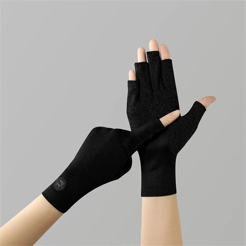 Sunscreen Gloves Cotton Gloves Fashion Cotton Sunscreen Gloves Elastic Thin Anti-UV Mittens Solid Color Slip Resistant Sun Protection Gloves Summer Spring
